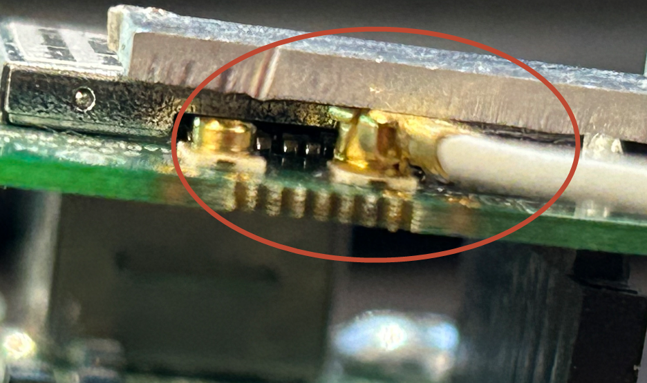 A close-up of a circuit board
Description automatically generated